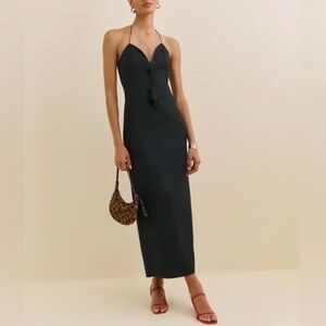 Reformation Solasta Dress In Black, brand new without tags, never worn, no flaws